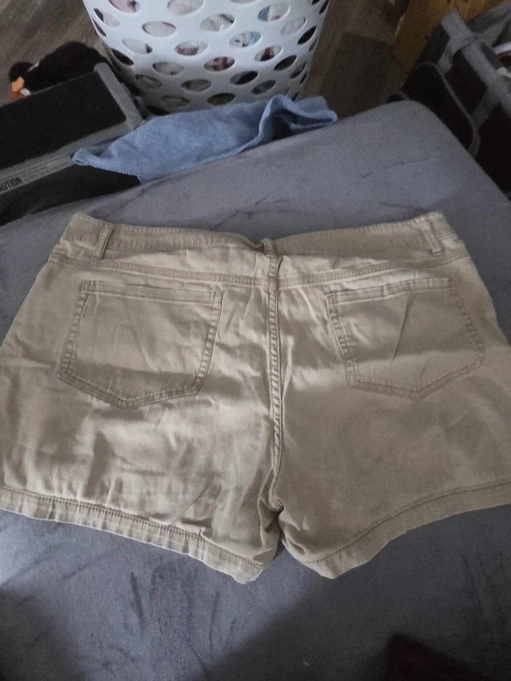 Women's Beige Cotton Blend Shorts